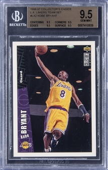 1996-97 Collectors Choice "L.A. Lakers Team Set" #LA2 Kobe Bryant Rookie Card - BGS GEM MINT 9.5 - TRUE GEM